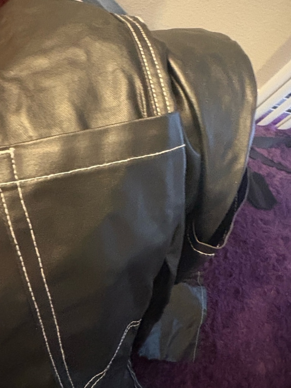 PrettyLittleThing Black Faux Leather Straight Leg Pants - Picture 4 of 5
